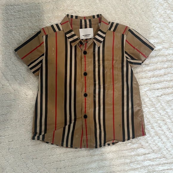 Burberry Baby Boy Logo Button Down Dress Shirt 18 Months